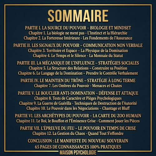 Psychologie du Pouvoir et de la Domination - "Les mécanismes cachés des relations et de l'influence"
